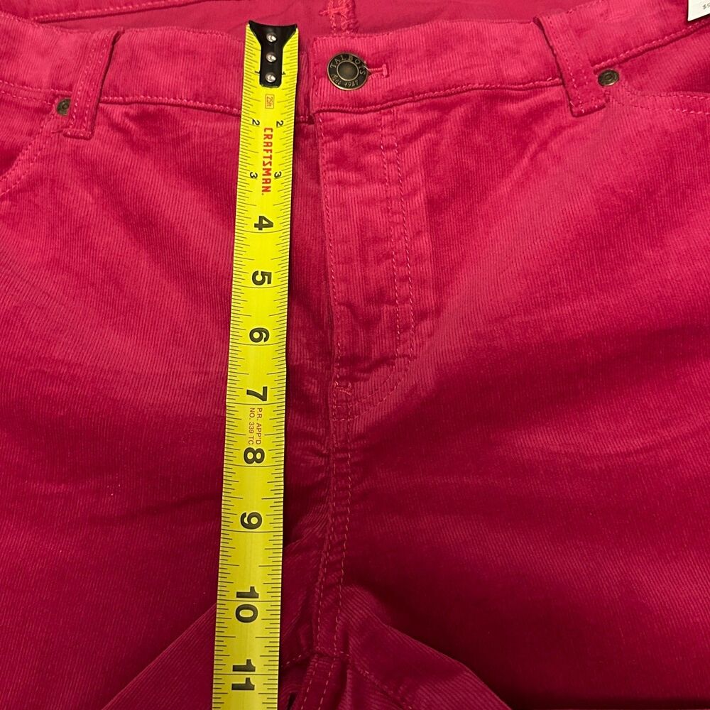 NWT TALBOTS Women Pants 16W Flawless Vivid Berry Pink Corduroy Slim Mid Rise $99 - Picture 7 of 11